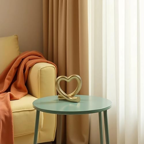 Lescafita Gold Heart Decor Sculpture, Love Heart Statue Modern Home Decor Accent for Living Room Bedroom Shelf Desk Tabletop, Wedding - Image 6