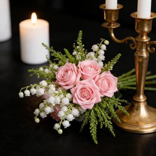 Kimura's Cabin 12pcs Real Touch Roses Artificial Flowers Lifelike Rose,Pink - Image 4