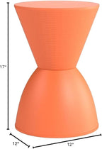 Modway Haste Contemporary Modern Hourglass Accent Stool in Orange - Image 2