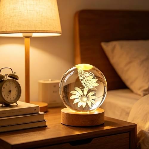 Butterfly Flowers Crystal Ball Gifts for Women Girlfriend Wife Mom Lovers - Image 5