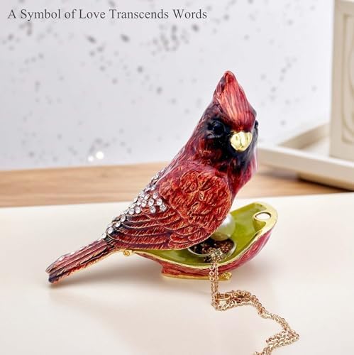 Luxury Red Cardinal Bird Jewelry Trinket Box Cardinal Gifts - Image 3