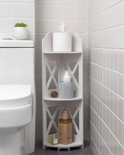 J JINXIAMU Corner Shelf Small Bathroom: Frees Up 65% Bath Space for Renters by JINXIAMU
