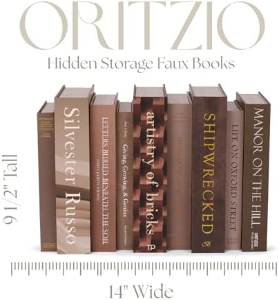 9 Faux Books with Hidden Storage (Earth), Vintage Books, Secret Storage, Bookshelf Decor, Coffee Table Storage, Home Staging Accessory, Brown Home Decor - Image 4