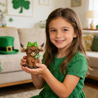 St Patricks Day Highland Cow Figurines Decor, Highland Cow Statue with Leprechaun's Gold Coins and Shamrock, St. Patrick's Day Gifts Resin Hanging Ornaments Statue for Party Home Table Decoration - Image 6