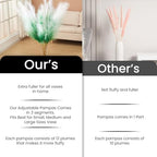 7 Pcs 45" Faux Pampas Grass – Fluffy Artificial Pompous Grass for Tall Floor Vase, Non-Shedding Home Decor, Boho Wedding Flowers, Baby Shower Centerpieces, Bedroom & Living Room Decor (Green Gradient) - Image 5