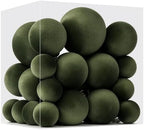 Velvet Christmas Ball Ornaments - 30pcs Flocked Christmas Ornaments Set Shatterproof Classic Hanging Xmas Tree Decorations with Rope for Wreath Holiday Home Decor (Dark Green) by Unknown