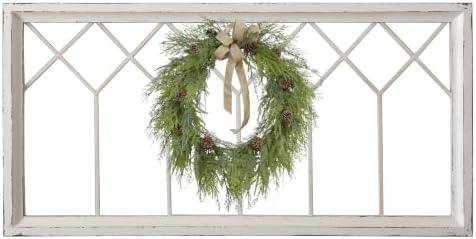 Sintosin Rustic Window Frame Wall Decor 19 X 39 Inches, Distressed White by Sintosin