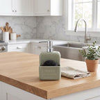 RQYIXI 2-in-1 Ceramic Soap Dispenser with Sponge Holder,Sage Green,15 Oz - Image 2