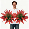 Artificial Agave Faux Agave Fake Greenery 18In Outdoor Artificial Plant Fake Plant for Indoor Home Decoration Plastic Plant Outdoor Decoration Front Porch Decor Simulation Plants 2Pack（Red） by ENALGRE