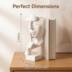 White Abstract Face Sculpture Minimalist Abstract Face Figurine Modern Home Decor Abstract Human Face Statue for Living Room Bedroom - Image 4