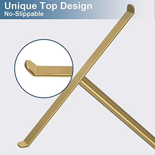 Gold T-Shaped Hand Towel Holder Stand for Countertops, Stainless Steel - Image 4