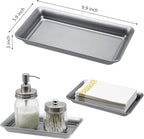 SheeChung Metal Vanity Tray, Bathroom Counter Storage Tray, Gray - Image 3