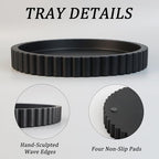 Round Decorative Tray for Coffee Table Decor, Circle Tray Decor 11" Black - Image 6