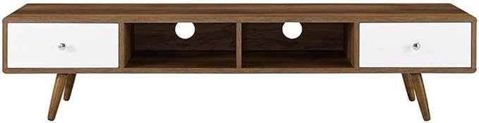 Modway Transmit 70" Media Console Wood TV Stand, 70 Inch, Walnut White - Image 3