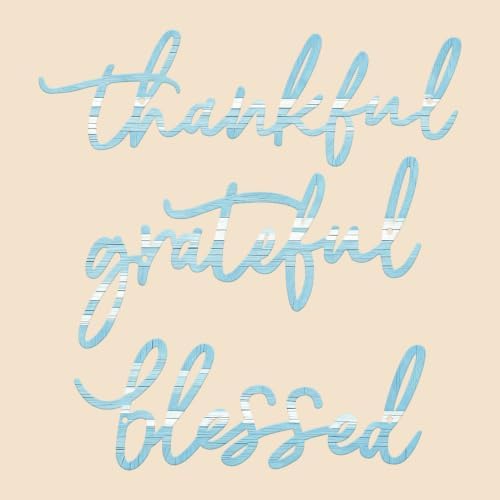 3 Pieces Thankful Grateful Blessed Letter Sign Metal Wall Decor by ESTART