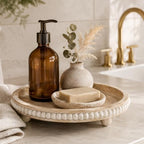 Round Wooden Tray for Decor, Rustic Farmhouse Centerpiece - Image 6