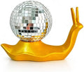 Golden Disco Snail Decor, Disco Ball Shelf Ornament, Retro Home Accent by Discodecoration