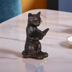 Young's Inc Cat Figurine - Cute Cat Statue - Whimsical Cat Decor for Cat Lovers, Collectibles and Meditation Decor - Cat with Eye Glasses - 4'' L X 3'' W X 5'' H - Image 5