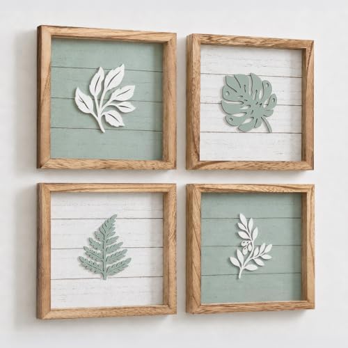 Tide and Tales 3D Sage Green Wall Art, Set of 4, Housewarming Gifts by TideandTales