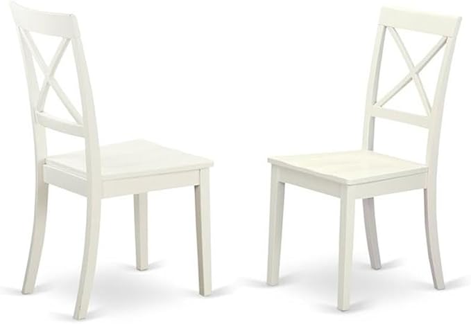 East West Furniture DLBO5-WHI-W 5 Piece Kitchen Table Set - Image 4