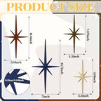 Blulu 4 Pcs Starburst Shaped Wall Decor Mid Century Modern Art,Neutral - Image 3