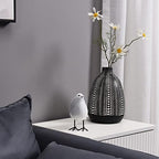 Quoowiit Bird Figurine, Modern Sculpture and Statues for Home Decor, Animal Statues for Bookshelf, Table, Entryway, Fireplace, Resin Decorative Sculpture with Chic Polka Dots Art Design (White) - Image 6