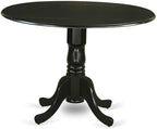 East West Furniture DLBO3-BLK-W 3 Piece Dining Table Set - Image 3