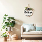 3D Bless This Home And All Who Enter Wooden front Door Signs，Door Decorations Hanging,Christian Jesus Home Porch Wall Decor，Spring Wreaths，Door Wreaths for Front Door Outside All Season - Image 2