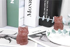 QINJIEJIE Strawberry Quartz Cat Crystals Figurines Stone Healing Crystal - Image 5