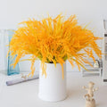 XIYUAN 10 Bundles Wheat Stalks of Golden and Shiny Artificial Rice Wheat Ears Fake Flowers Arrangement 17.7IN for Wheat Grass Farmhouse DIY Home Wedding Valentine's Day Decor by XIYUAN