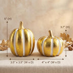 FESTGLOX 2Pcs Resin Pumpkin Figurines, Fall Thanksgiving Decor - Image 2