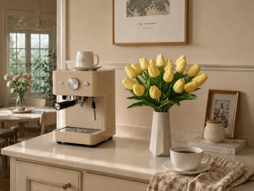 Mandy's 20pcs Artificial Light Yellow Tulips - Image 5