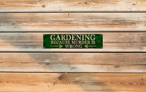 Man Cave Decor Vintage Wall Decor Gardening Because Murder is Wrong Vintage Tin Signs Funny Street Metal Signs for Home Garage Wall Bar Decor 4x16 in - Image 6