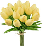 Mandy's 20pcs Artificial Light Yellow Tulips by Mandys