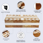 Handicrafts Home White Decorative Storage Box with Lid Wooden Coffee Table Storage Box Decorative Box Organizer for Living Room Home Decor – Resin Inlay Patisserie Adorn Collection- 10x4.5x2.5 - Image 3
