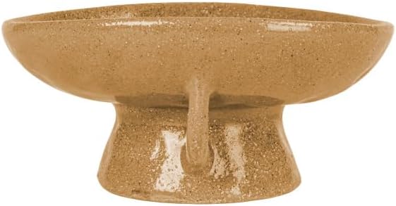 Creative Co-Op Stoneware Footed Pedestal Bowl with Handles, Reactive Glaze, Taupe - Image 7