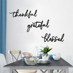 Thankful Grateful Blessed Letter Sign Metal Wall Decor, 3 Piece Black Letters Wall Art for Bathroom Bedroom Metal Words Wall Decor for Home Decor - Image 5