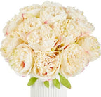 SITUMEIZI 10PCS Artificial Peony Flowers, Real Touch Fake Silk Bouquet with Stems for Home Mothers Day Wedding Party Centerpieces Table Decoration Indoor(Champagne) by SITUMEIZI