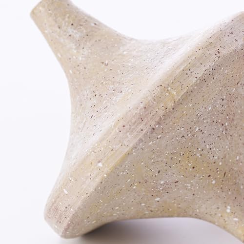 Spinning Top Statue, Coffee Table Sculpture for Modern Home & Office Desk Decor, Beige Shelf Decor for Boho Living Room, Bookshelf, Table Top, Aesthetic Room Decor, Unique Gift for Men (Resin) - Image 4