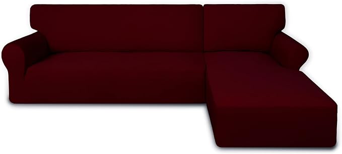 PureFit Stretch Sectional Couch Covers 2 pcs Non Slip L Shape Sofa Cover | by PureFit