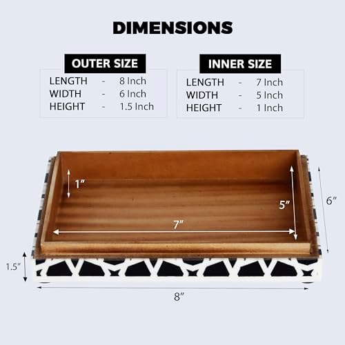 Handicrafts Home Decorative Storage Box with Lid, Black and White Moroccan Zellij Decorative Remote Control Box, Slim Coffee Table Storage Box for Shelf, Desk & Living Room Decor, Zellij 8 x 6 x 1.5 - Image 2