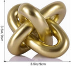 Golden Knot Statue, Three Knot Sculpture Home Decor Accents, Knot Sculptures and Statues for Rustic Coffee Table Living Room Dining Table Entryway Entrance Shelf Small Decorations and Accessories - Image 2