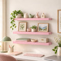 BAYKA Pink Floating Shelves 22.5in, Set of 3, Wall Mounted for Wall Decor by Bayka