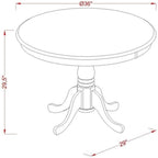 East West Furniture AST-NLW-TP Antique Modern Kitchen Table - Image 3