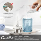 CERBIOR Bathroom Accessories Set, 4 PCS Glass Bathroom Set,Silver Blue - Image 4