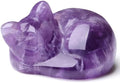 QINJIEJIE Amethyst Cat Decors Natural Healing Crystal Stone Figurine Statue by QINJIEJIE
