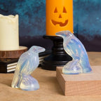 Opalite Raven Statue Gothic Witchy Decor Hecate Altar Crystal - Image 3