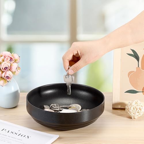 Key Bowl for Entryway Table, 8.3" Decorative Bowl for Keys, Black - Image 2
