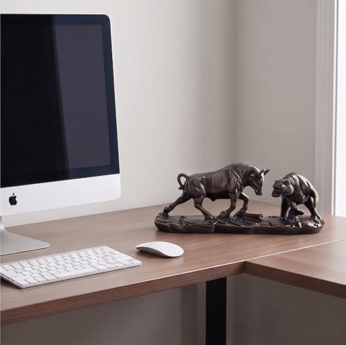 Wall Street Bull Statue, Bull Market and Bear Market Statue, Stock Market Sculpture, Mens Desk decor Day Trading Accessorie, for Office, Desktop, Bookshelf, Study, Home Decor, Financial Advisor Gift - Image 6
