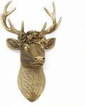 GUSFREUD Vintage Animal Head Wall Decor - 13" Resin Deer Head Wall Art For Home Decor, Gold Deer Wall Sculptures for Living Room, Bedroom, Kitchen, Unique Gift Idea by GUSFREUD
